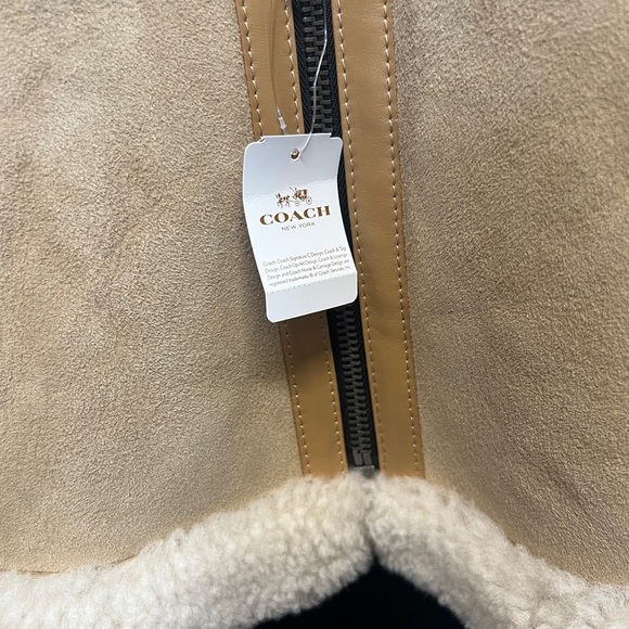 Coach Shearling Jacket in Sand Color Large Size NEW WITH TAGS - Picture 5 of 8